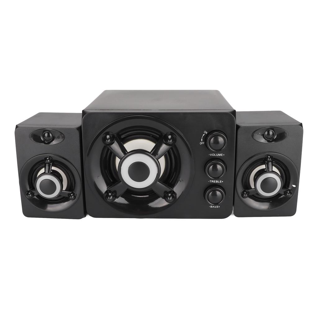 Computer Speaker 2.1 USB Powered Stereo Subwoofer Multimedia Wired Speaker with RGB LED Light for PC Laptop