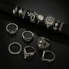 Silver Retro Punk Boho Ring Set 75