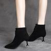 Fashion Black Heeled Pointed Toe Ankle Boots for Women Autumn Winter Warm Woman Short Shoes Hot New In Footwear High Quality Booties
