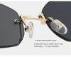 Trendsetting Frameless Metal Sunglasses: High-End Street Style for Men & Women