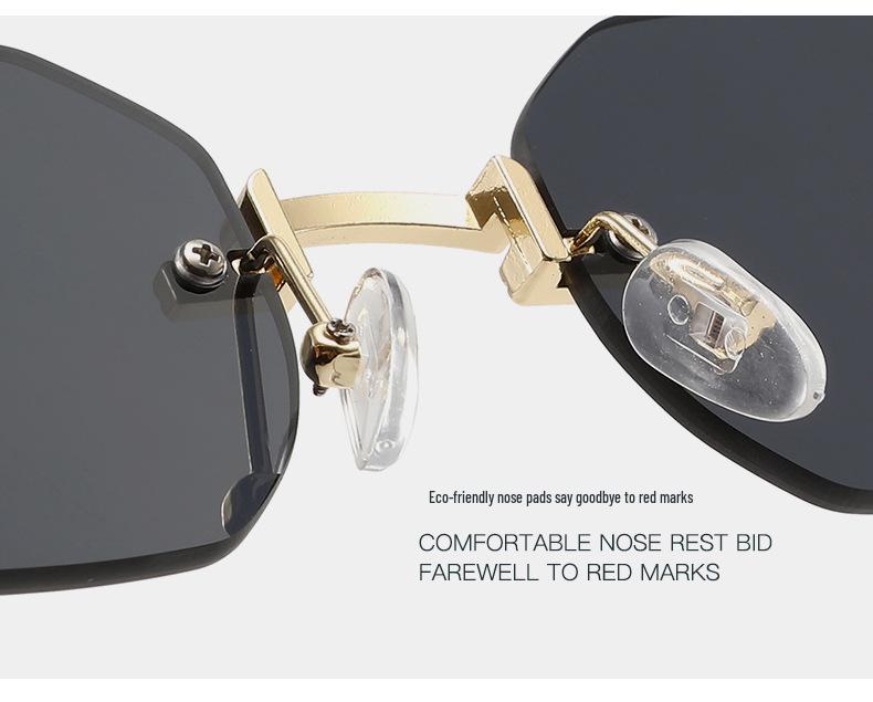 Trendsetting Frameless Metal Sunglasses: High-End Street Style for Men & Women