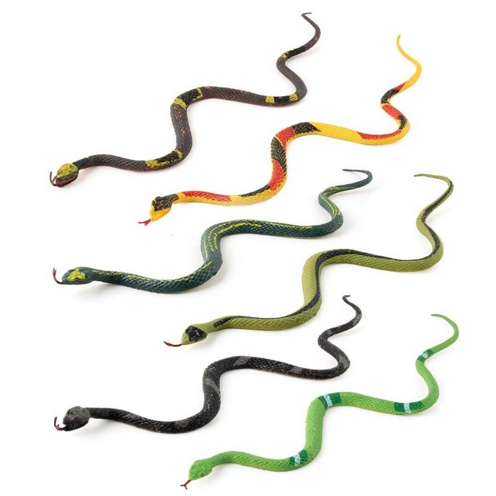 Artificial Figurines Python Rattlesnake Model PVC Material Snake Action Figure  Party Gifts