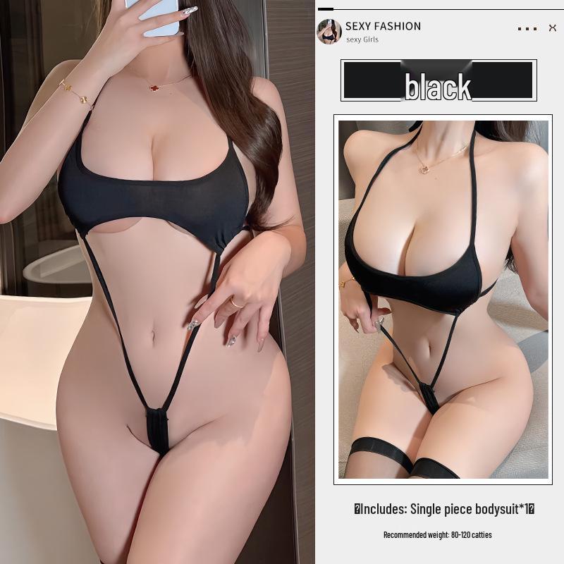 Seductive Cow-Themed Anime Lingerie Bodysuit - Playful and Cute Bedtime Attire