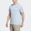 Adidas T Shirts Men's Light Blue Crew Neck Moderate Straight Fit IC7630