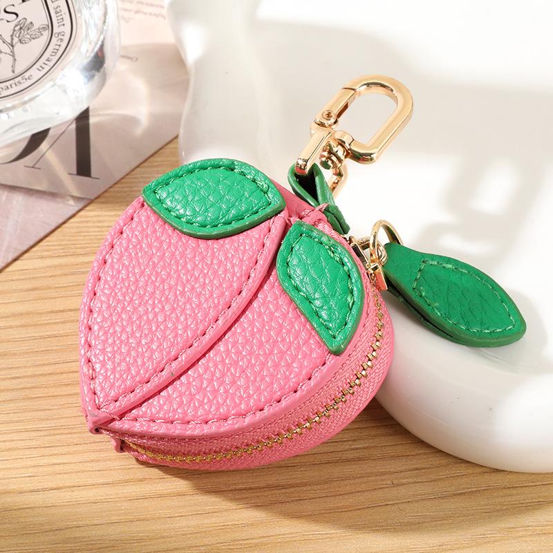 Frucht-Anhänger Münzbörse Mini-Schlüsselanhänger Geldbörse Unisex-Stil Niedliche Reißverschlusstasche Geschenk Frucht-Themen-Accessoire