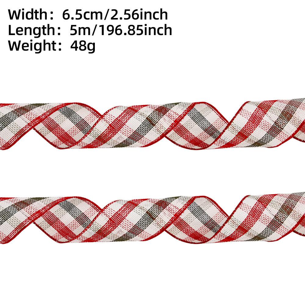 Colorful Checkered 65cm Polyester Ribbon For Holiday Gifts And Home Decor