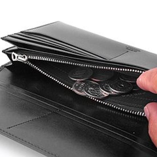 Porter Yoshida Bag Lange Geldbörse SHEEN 110-02918 Herren Echtleder (1. Schwarz)