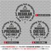 Fuel Filler Sticker Round Regular Diesel High Octane Car Supplies