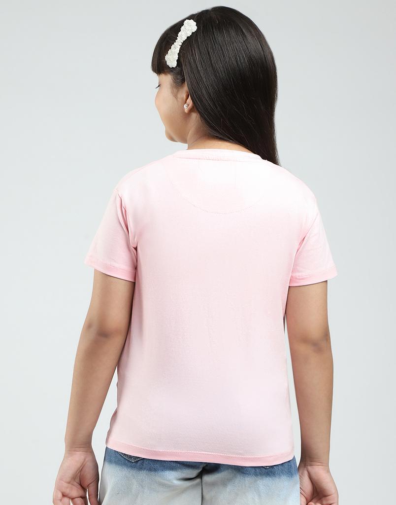 MONTE CARLO Girls Printed Round Neck Half Sleeve Tops Pack of 2