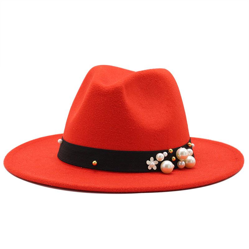 Ladies Tweed Hat Wedding Jazz Hat Season British Retro Pearl Top Hat Women