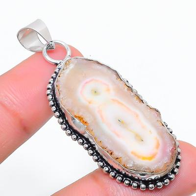 Natural Pink Solar Quartz Gemstone 925 Sterling Silver Pendant 2.09" Q3u43