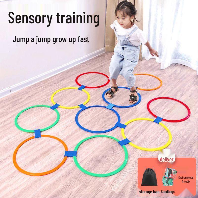 Cercles de marelle d'intégration sensorielle pour enfants - Jouet de sport et de fitness de plein air