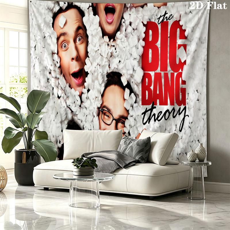 The Big Bang Theory Wall Tapestry, Aesthetic Printed Fabric Blanket, Suitable for Bedroom, Living Room, and Home Decor.
