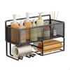 Holder Organizer, Bathroom Storage Shelf, SpaceSaving Rack Grid CreamWhite