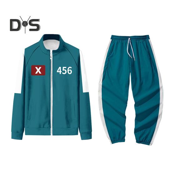 Men Cosplay Suit Set Long Sleeves Sport Sweatshirt Drawstring Elastic Waist Trousers Set Cosplay Carnival Costume Party Props