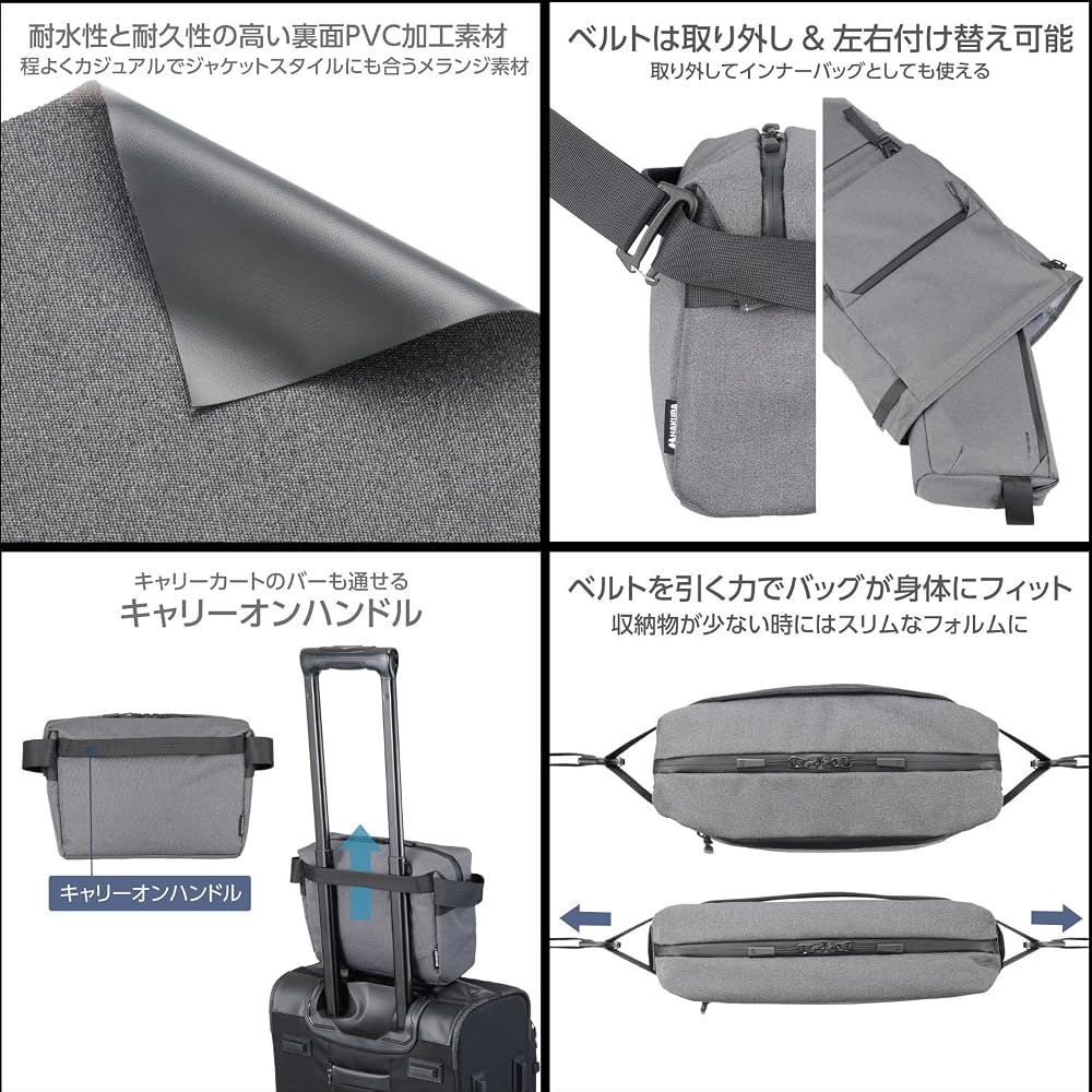 HAKUBA Camera Bag Plus Shell City Sling 4 G05 AZ Gray Shoulder Bag Camera Shoulder Top Access Everyday Use AMZSP-CT05SL4GY 4977187001808