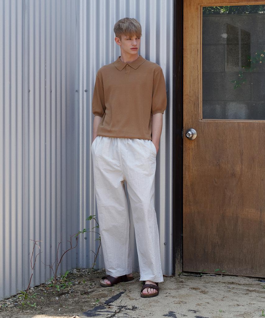 ENDOOR Linen Collar Half 1/2 Knit (Beige)