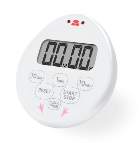 dretec Kitchen Timer, Waterproof Stopwatch with Magnetic Clock, White, Mochi