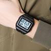 Digital Sports Watch Dual Time Display Night Light Adjustable TPR Band Outdoor Waterproof Watch for Men Women Black Silver