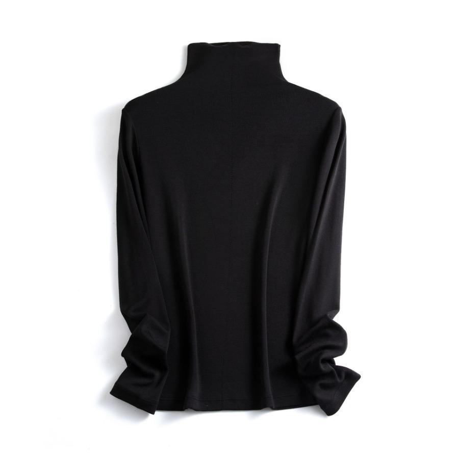 Cashmere Protein Essence Basic Shirt Women's Warm Pullover Iron Free High Collar Stacked Collar Underwear T Shirt Women
