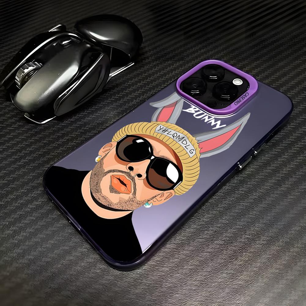 Bad Bunny X100pre Handyhülle für iPhone 13 Pro Max 15 Pro 14 Plus 12 X XS Max XR 11 Pro Mode Bunte Silberne Hülle
