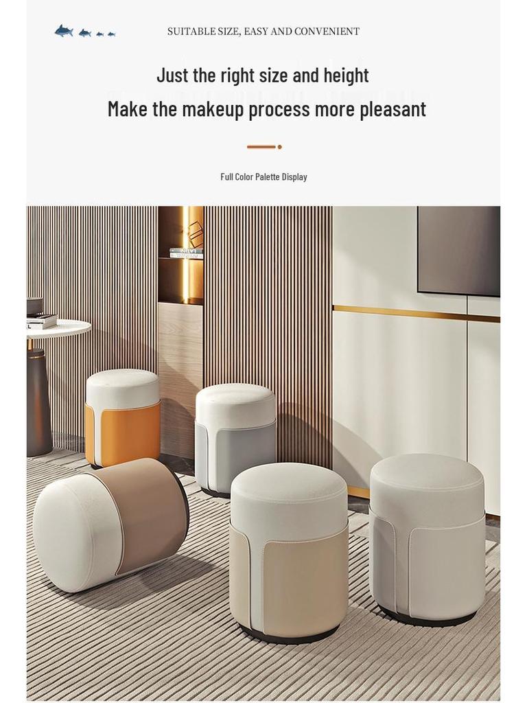 Luxury Makeup Stool: Modern Minimalist Vanity Chair for Girls' Bedrooms and Nail Art Spaces