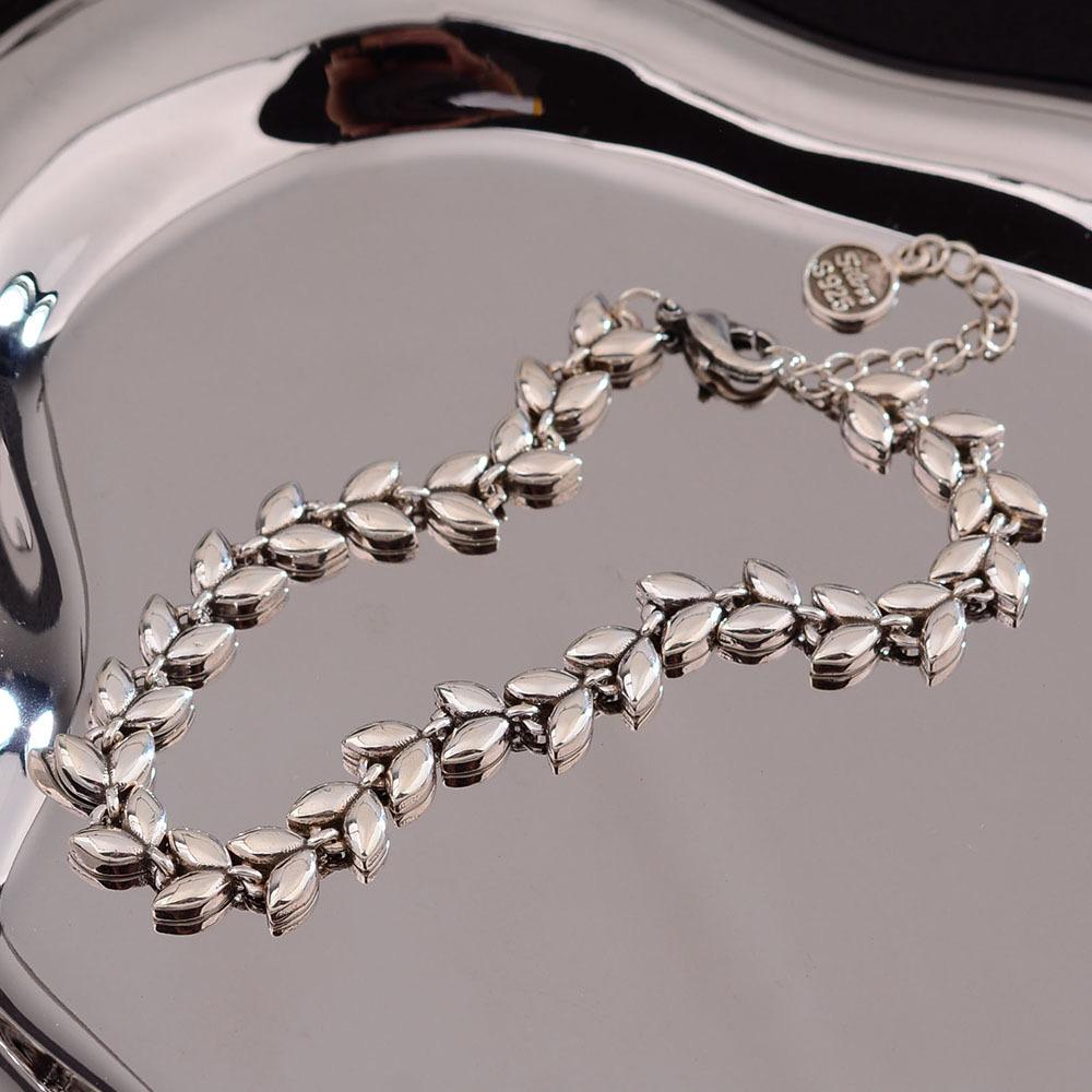 Xiaomi 100% Solid 925 Sterling Silver Metal Bracelet for Women Men Vintage Handmade Simple Wheat Shape Bracelet Birthday Gift S-B451