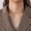 European & American Multi-layer Titanium Steel Necklace with Non-fading OT Buckle Clasp - Versatile Stackable Pendant for Women