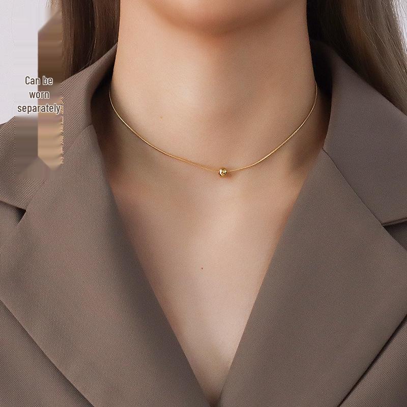 European & American Multi-layer Titanium Steel Necklace with Non-fading OT Buckle Clasp - Versatile Stackable Pendant for Women