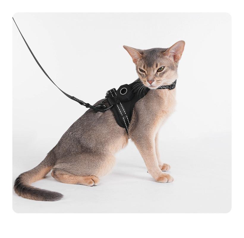 Light Soft Cat Harness Anti‑Escape Pet Chest Back Strap Support Locator Installation Anti‑Lost Adjustable Walking Harness for Kitten Cat