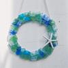 Unique Sea Glass Wreath Artisanal Coastal Beach Theme Front Door Wall Hanging Wreath For Home Office Or Wedding Decors