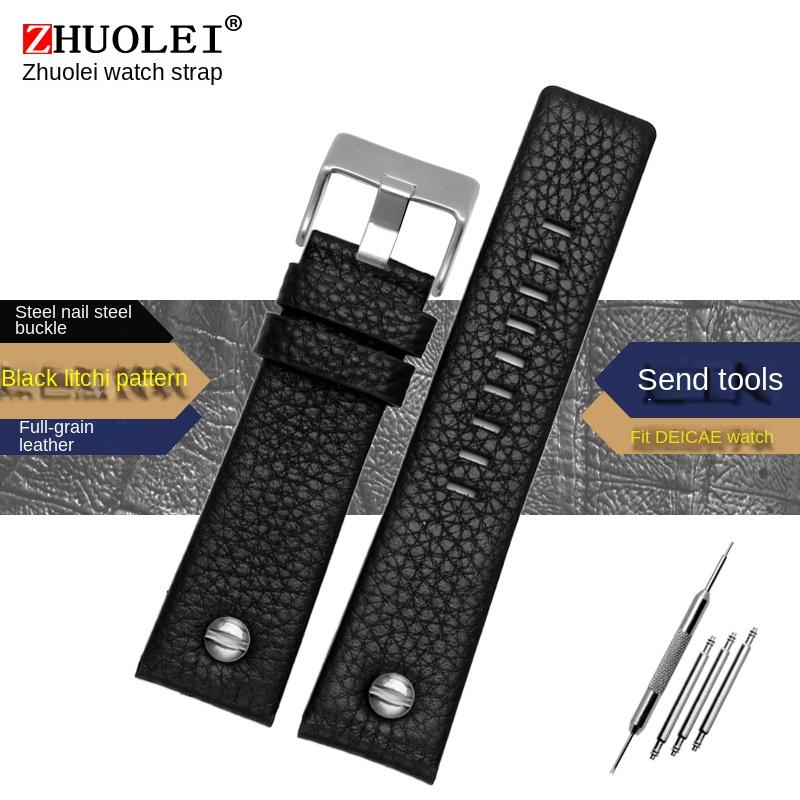 For Diesel DZ7257 DZ4323 DZ7348 DZ7313 DZ7312 DZ4318 Genuine Leather Watch Strap Men Large Dial Retro Riveted Cowhide Watchband