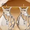 Unique Gift for Her 1 Pair Flower Vase Earrings Women, Retro Metal Hollow Shape Creative Bottle Earrings, DIY Bouquets Floral Holder Jewelry