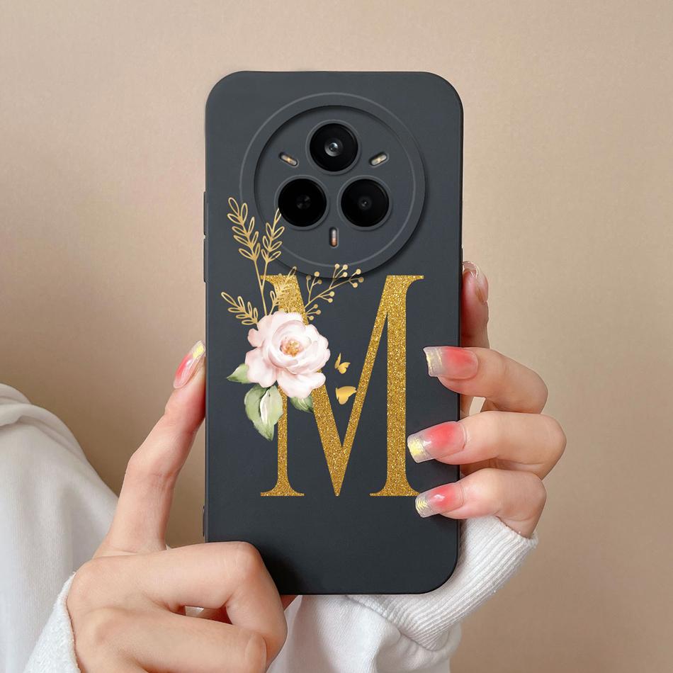 For Realme 14 Pro Plus Case Simple Letters Cover Soft Premium Liquid Silicone Funda Anti Drop Full Protection Phone Back Housing