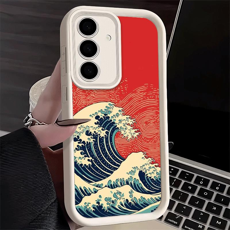 Japanese Wave Kanagawa Surfing Soft Phone Case for Samsung Galaxy S26 Ultra S25 Edge S24 S23 S22 Plus S21 S20 FE 5G Shell Silico