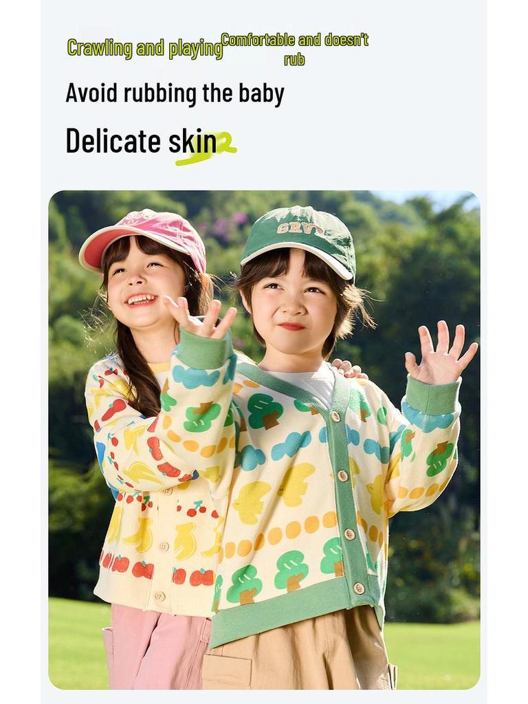 Dududu Home Kids' Knit Cardigan: Spring Thin Style for Boys and Girls