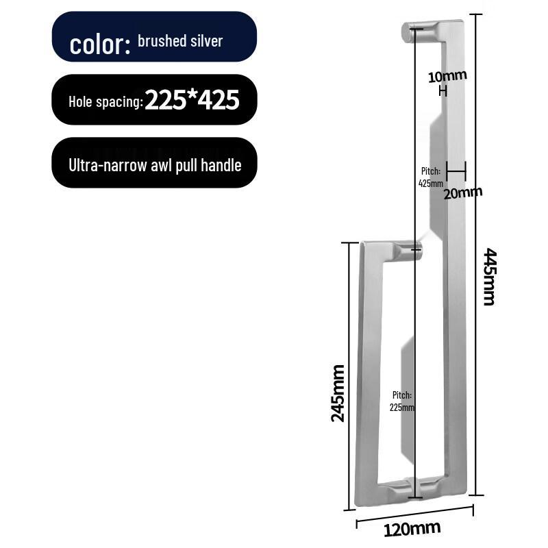 Jundingying L-Shaped Brushed Stainless Steel Shower Handle