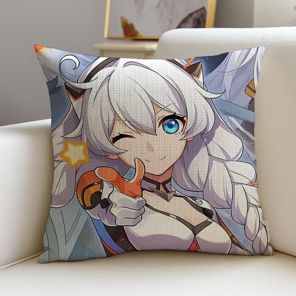

Futuristic HHonkai Star RailS Cushion Cover Breathable and skinfriendly linen pillowcase square removable and washable cushion 30X30cm
