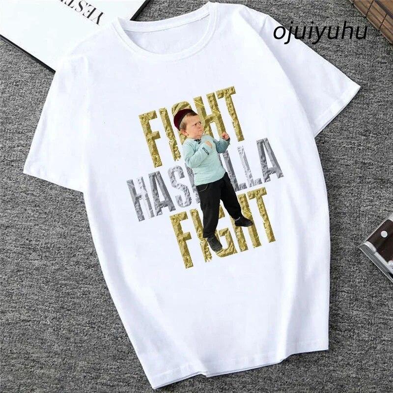 Team Hasbulla Shirt 2024 Damen Kawaii Grafik Hasbulla T-Shirt Unisex Grunge Lustiges Cartoon T-Shirt Mode Niedliche Oberteile Unisex 90er