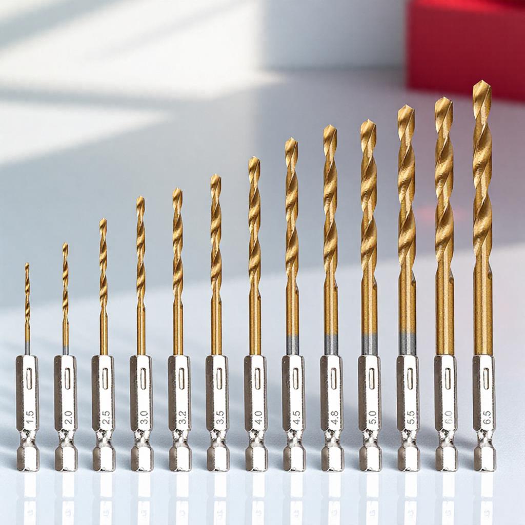 13PCS Cobalt HSS-Co M35 Twist Drill Bit Set 1.5-6.5mm Hex Shank High Precision Cutting Tools for Wood Metal