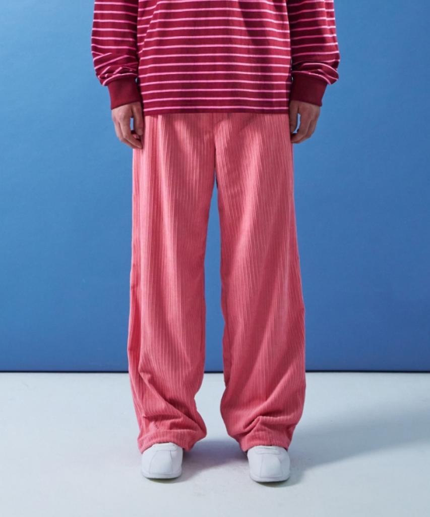 MOONSUN M.C Unisex, Corduroy Sweat Pants / Pink
