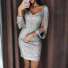 New Sexy Party Sequined Fringe Bodycon Dress