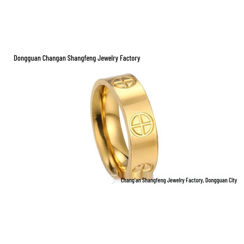 Elegant Titanium Steel Unisex Bracelet and Ring Set: European & American Fashion Design