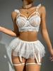 Sexy Lingerie Bra And Panty Set Exotic Costumes Sensual Transparent Erotic Apparel Porn Goth Mesh Sex Outfit Top and Briefs