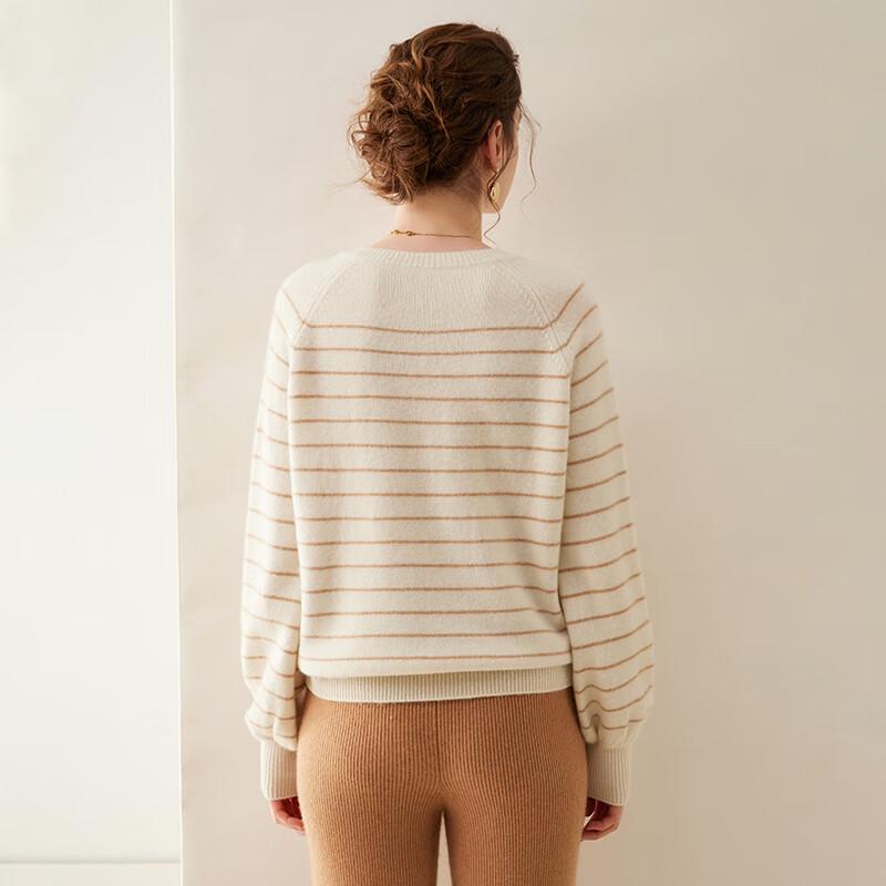 Fanzhen Women's Striped Cashmere Blend Sweater