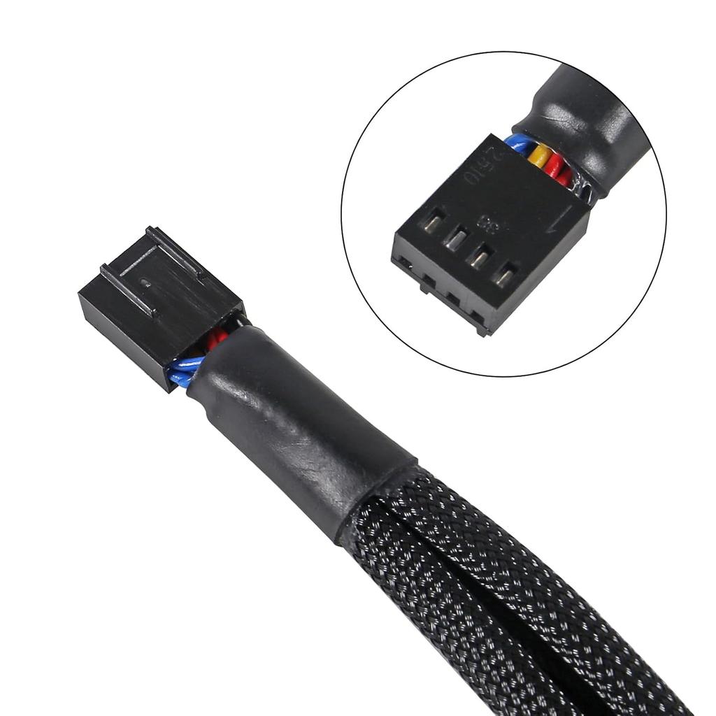 UMLIFE 2 Pack Computer PC PWM Fan Splitter Cable 1 to 4 (4 Pin+3 Pin)