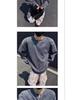 Men's High-End Jacquard Hoodie: Wrinkled Waffle Knit Long Sleeve T-Shirt with Elastic Padded Shoulders