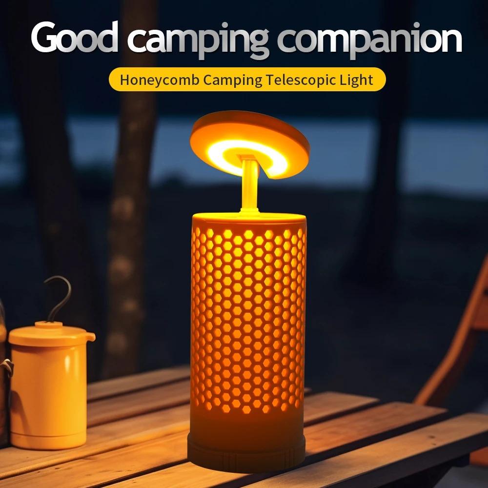 Portable LED Camping Light USB Rechargeable Lamp Dual Color 4 Mode Ambient Fill Light Outdoor Hanging Camping Lantern Tent Lamp