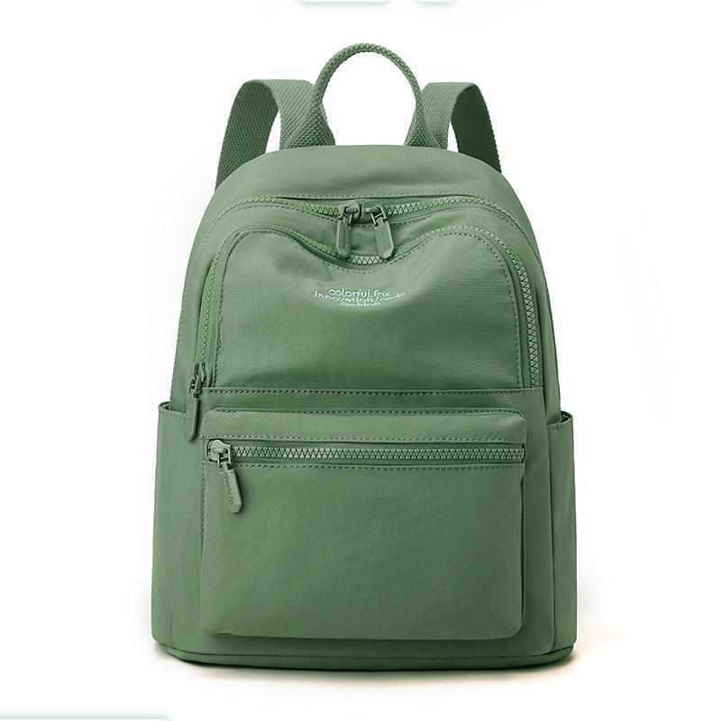 Compact Backpack with Front Zip Pocket Casual Shouler Bag for Daily Use