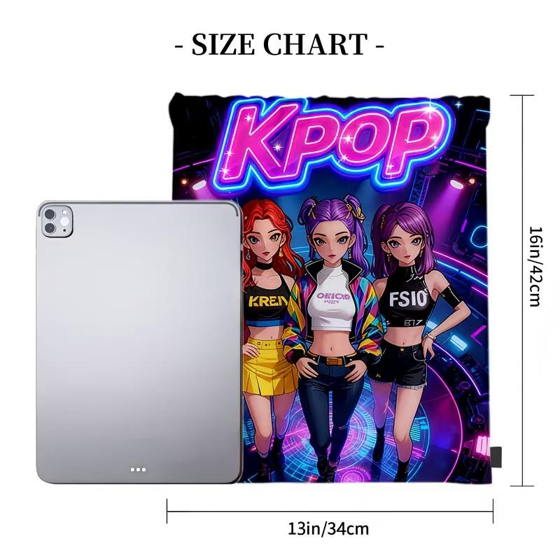 2026 Drawstring Fitness Bag Hunter Witch Team Sports Backpack Kpop Cartoon Storage Outdoor Daypack